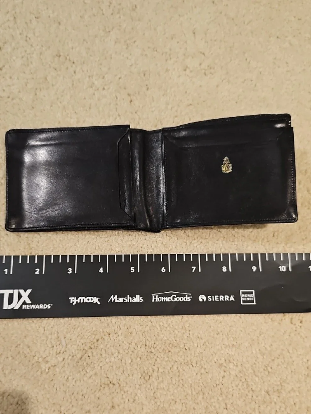 Vintage Mark Cross Lizzard Black Leather Billfold